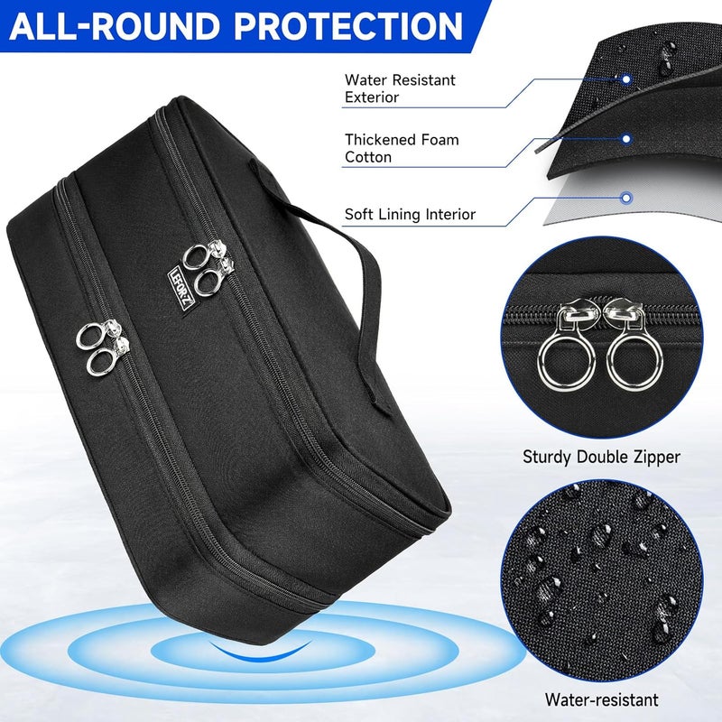 LEFORZ Travel Carrying Case Compatible with Shark Flexstyle/FlexFusion/Hair Dryer,Double-Layer Hair Hot Tools Storage Bag Fits for Dyson Airwrap Styler/Supersonic Hair Dryer and Attachments,Black-Bag Only - Image 4
